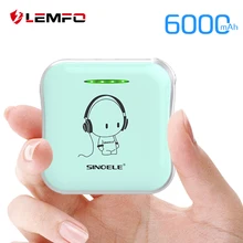 LEMFO DIY Cute Mini Power Bank 18650 Powerbank 6000Mah External Battery 2A Quick Portable Charging For iPhone Xiaomi Huawei