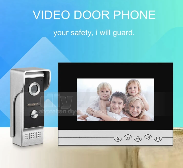 DIYSECUR 7 дюймов сенсорная кнопка видеодомофон видео домофон 700 TVLine наружняя инфракрасная камера для дома/офиса системы безопасности