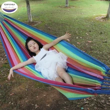 Портативный гамак 200*100 см подвесная кровать парашют нейлоновая ткань наружные гамаки для кемпинга двойной человек качели кровать