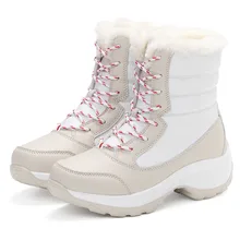 2016 women snow boots winter warm boots thick bottom platform waterproof ankle boots for women thick fur cotton shoes size 35-41