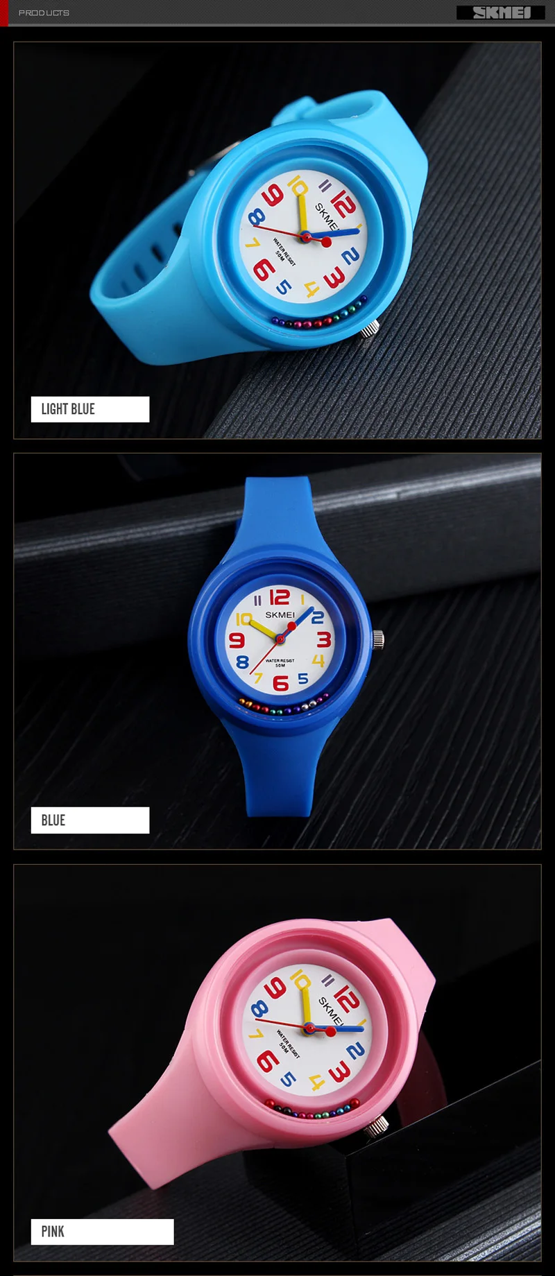 Детские часы Дети Кварцевые часы для мальчиков и девочек студент Водонепроницаемый спортивные наручные часы Топ Элитный бренд SKMEI 2018