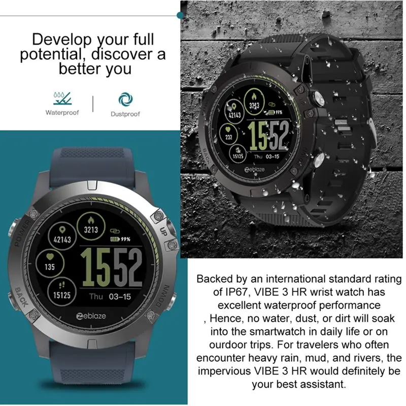 Online Reloj inteligente Zeblaze VIBE 3 HR VIBE 3 PRO, resistente al agua, resistente al agua