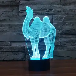 3D Атмосфера лампы 7 цветов Изменение визуальную иллюзию светодиодные лампы Декор верблюд домашнее Украшение стола для детского подарка