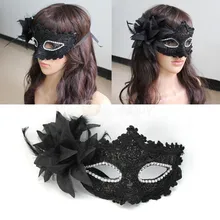 Модные женские сексуальные черные кружевные цветы Половина лица маска на глаза для вечеринки танцевальный бал маскарад Хэллоуин нарядное платье венецианские костюмы