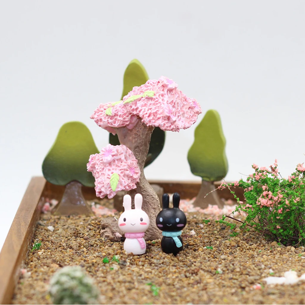 1/12 Scale Miniature Sakura Tree toy Dollhouse Fairy Garden Ornament Decor DIY Accs for kids dollhouse decoration