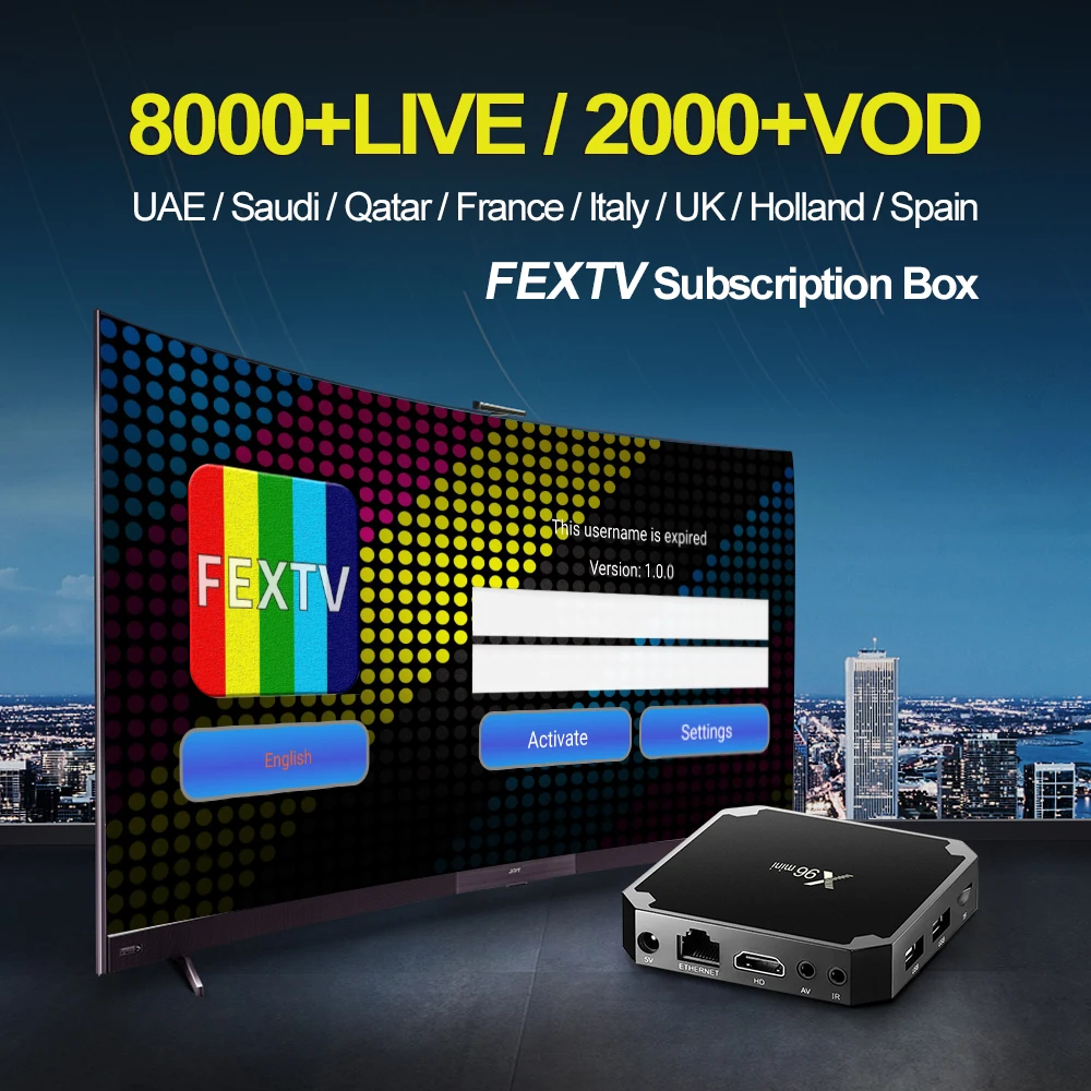 

Apkintvbox Best IPTV Arabic FEXTV IPTV Subscription for Samsung/LG Smart TV and Android TV Box Iphone/Ipad IOS
