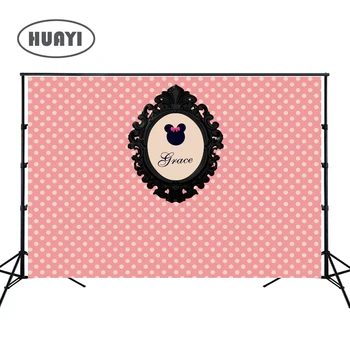 

vinyl backdrop party decoration photobooth photography backdrops customized pink dots children birthday party background W-286