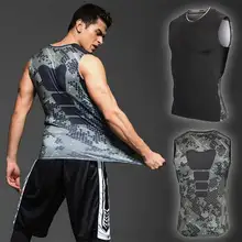 Для мужчин тренировки тренажерный зал Фитнес Топы корректирующие длинная футболка спортивная Бег поезд быстросохнущая сжатия упражнения Muslce Бодибилдинг майка ux65