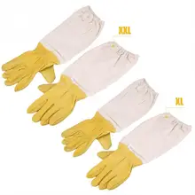 1 пара перчатки для пчеловодов с длинным рукавом козья кожа Пчеловодство безопасности вентилируемые профессиональные анти пчела для Apiculture пчеловод улей