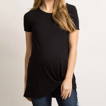 

Brand New Breastfeeding Clothes Maternity Clothes Crew Neck Tie Pregnancy T-Shirt Maternity photography For Short Women