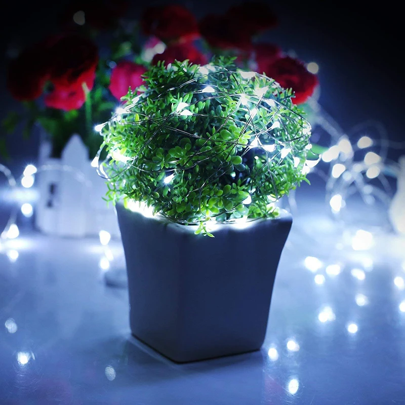 LED Silver Wire String Lights 2M 5M 10M Battery Fairy Lights USB Operated for Xmas Garland Party Wedding Decoration Christmas LED Silver Wire String Lights 2M 5M 10M Battery Fairy Lights USB Operated for Xmas Garland Party Wedding Decoration Christmas