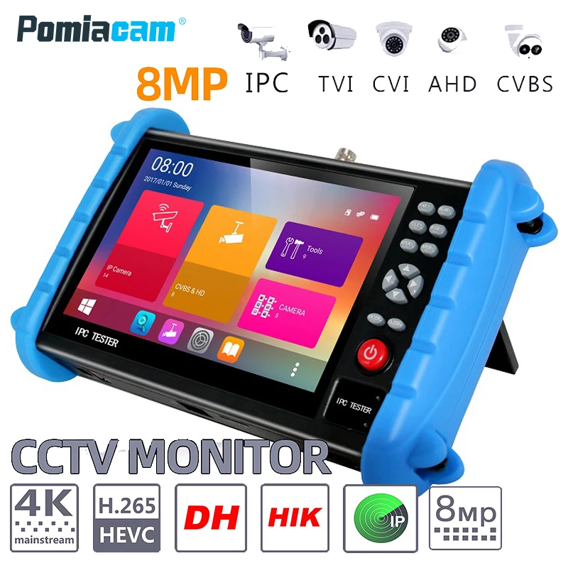 IPC-XATC 7 дюймов 5 в 1 HD H.265 4K IP CCTV тестер монитор 8MP 5MP 1080P AHD CVI TVI аналоговый CVBS тестер камеры RJ45 wifi ONVIF