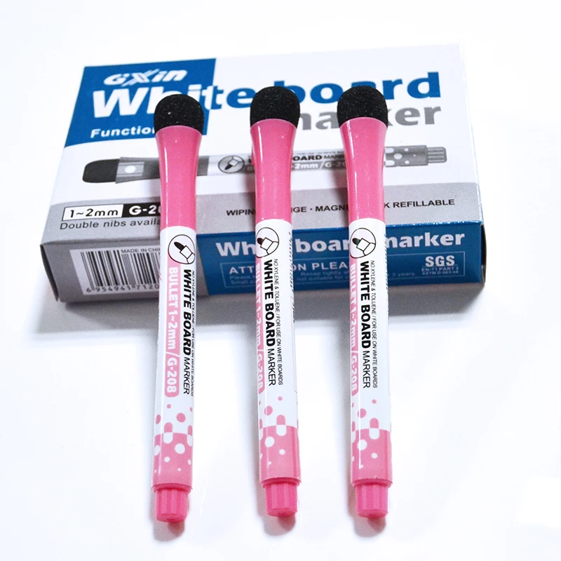 Ибаи 12 шт./лот маркерная ручка для магнитной доски, маркеры для сухого стирания, ручка серый/розовый/синий для канцелярских принадлежностей, школьные принадлежности