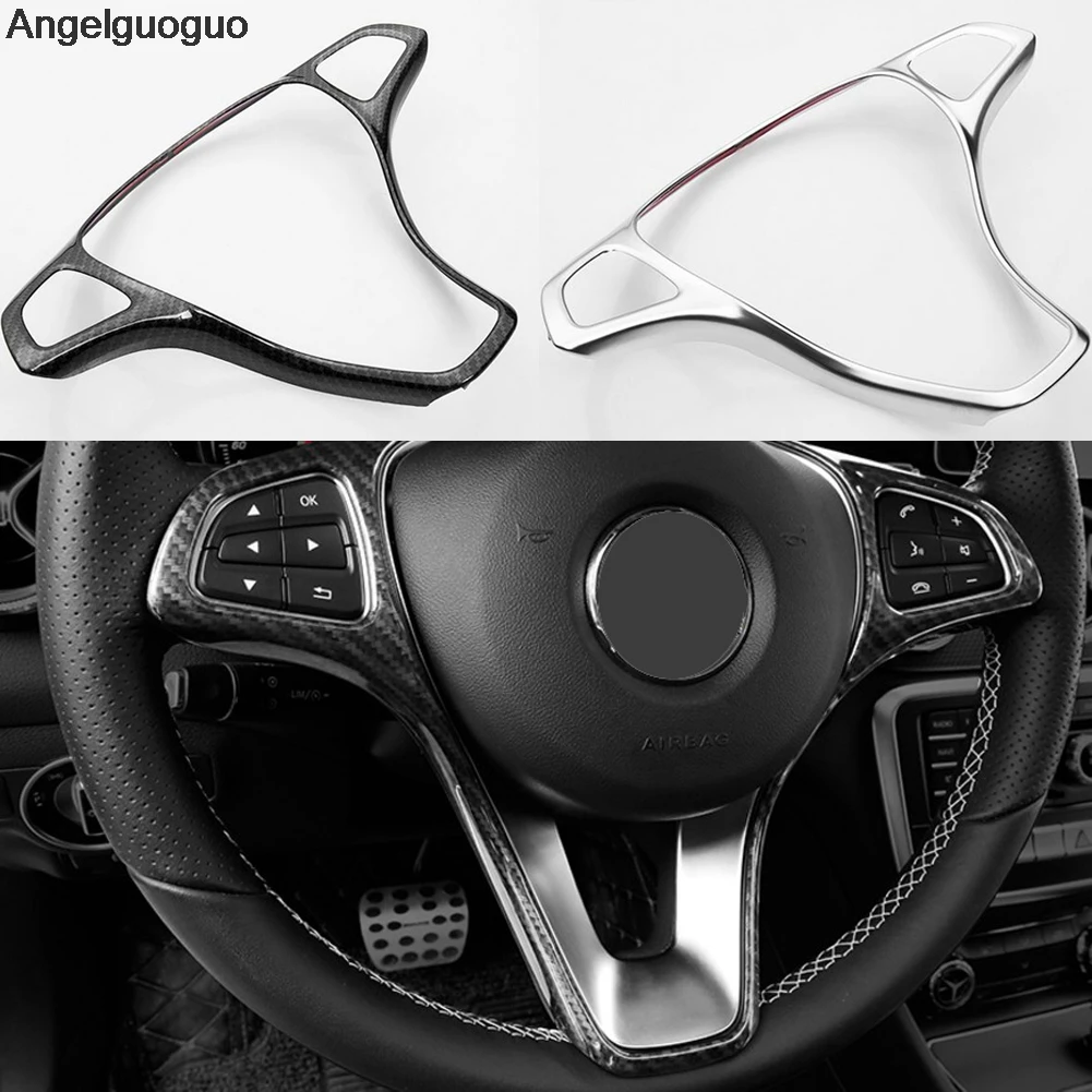 Car styling For  Mercedes Benz CLA GLA A Class C117 W176  X156  W117 Car Steering Wheel Button Trim frame Car Accessories