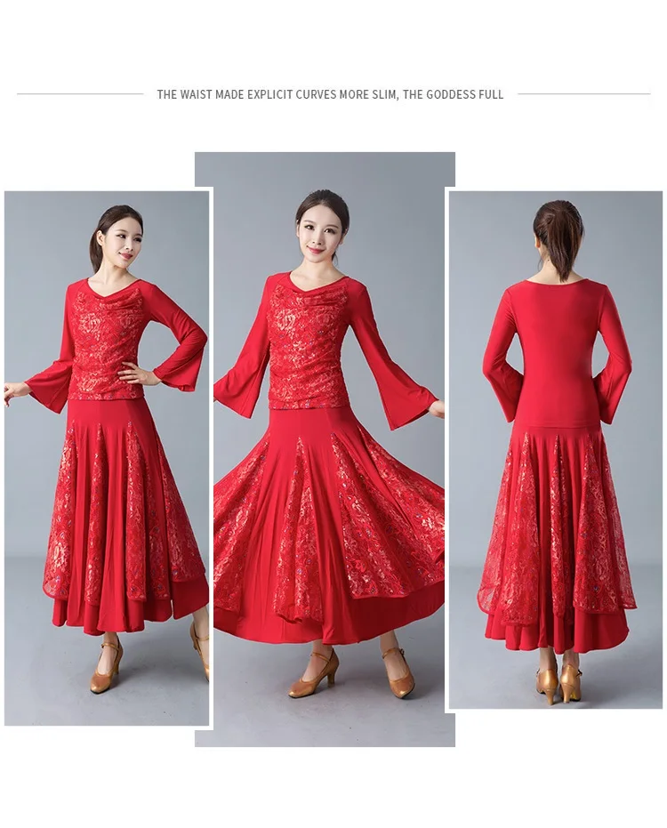 Lady Ballroom Dancing Suit Female Modern Dance Dress Girls