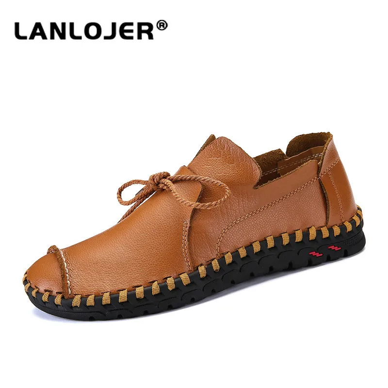 

2018 Designer Shoes Male Handmade Leather Shoes Flats Men Lace Up Lofers Moccasins Men Casual Shoes Adult Men Footwear 36-47