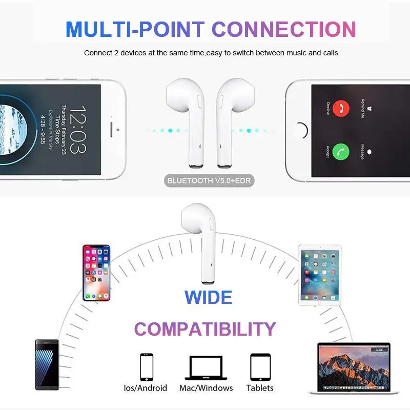 Новинка 2019 i7s TWS мини наушники беспроводные Bluetooth Спортивная гарнитура стерео