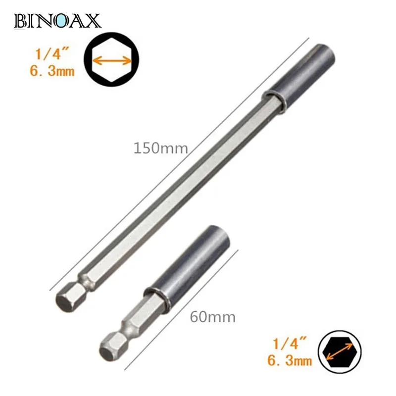 Binoax 2 шт./лот 1/" шестигранный, магнитный держатель бит 60/150 мм отвертка бары Мощность Extension сиденье водителя# ND00400