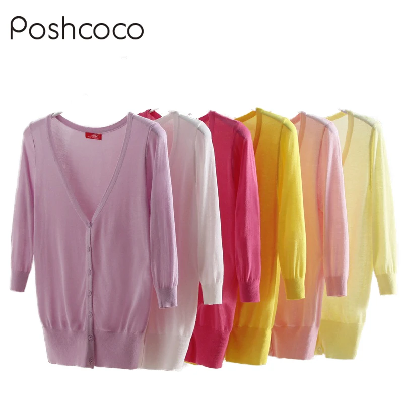 Online Get Cheap Summer Cardigan Sweaters For Women -Aliexpress Poshcoco Candy Color Knitted Women Thin Cardigan Sweaters 2017 Summer Casual Crochet V Neck Cardigans Sweater - Online Get Cheap Summer Cardigan Sweaters For Women -Aliexpress