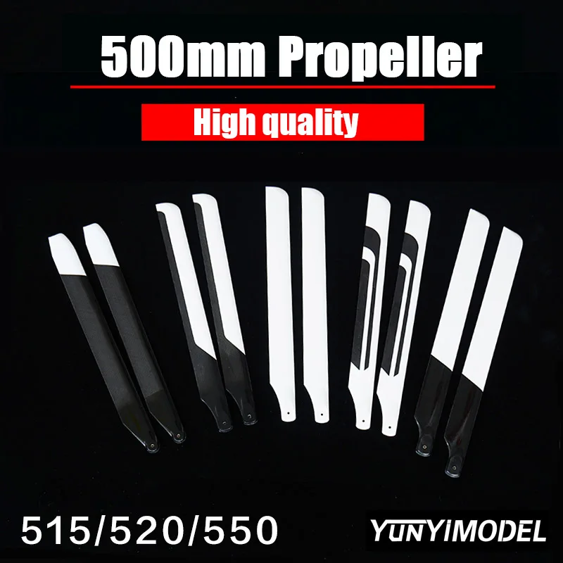 

Helicopter Parts A Pair 515mm 520mm Glass and Carbon Fiber Helicopter Main Propeller Blade FK X5 XL520 KDS5.5
