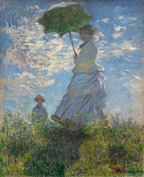 

Green umbrella Monet oil painting on canvas decorative art for home decor