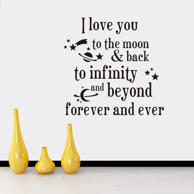 Наклейки на стену с надписью I love you to the Moon настенные наклейки 8261 домашний декор