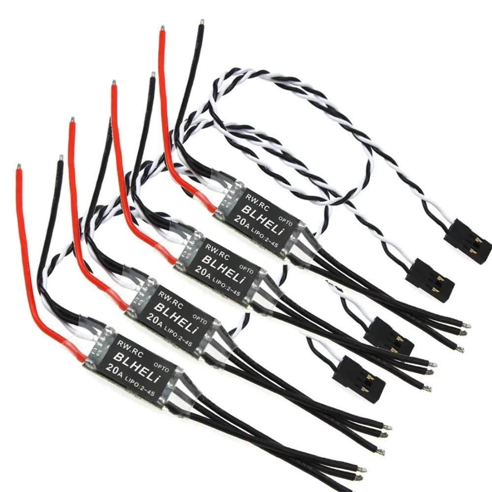 

4 Pcs For RW.RC V14.2 Version BLHeli Program OPTO mini 16A/20A 30A ESC for Drone 250 FPV F16816/18-4