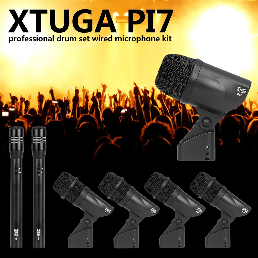 Набор микрофонов XTUGA PI7 с проводным динамическим барабаном (металлический и