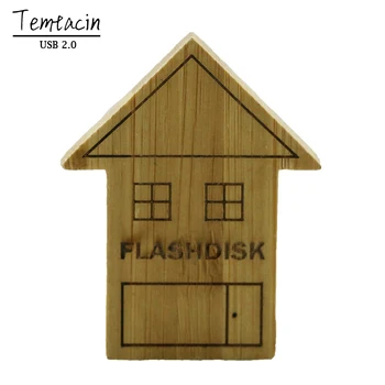 

Pen Drive Wooden Mini House Shape USB Flash Drive 4G PenDrive 8G U Disk 16G 32G PenDrive Memory Stick Pen Drive Disk USB Drive