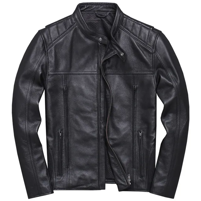 2019 CZARNY MEZCZYZNI ROSYJSKI STYL MOTOCYKL SKORZANA KURTKA 2019 CZARNY MEZCZYZNI ROSYJSKI STYL MOTOCYKL SKORZANA KURTKA