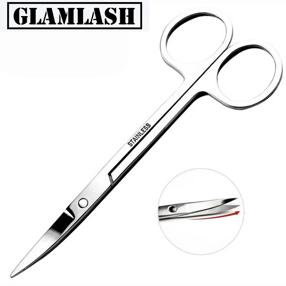 

GLAMLASH 5Pcs Curved Scissors Stainless Steel Eyebrow Hair Shear Trimming Beauty Nail Scissors Facial Trimming Tweezer