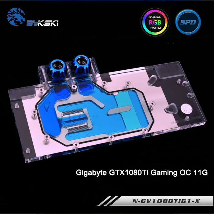 Bykski N-GV1080TIG1-X, полное покрытие графика карты водяного охлаждения блок RGB/RBW для Gigabyte GTX1080Ti игровой OC 11 г