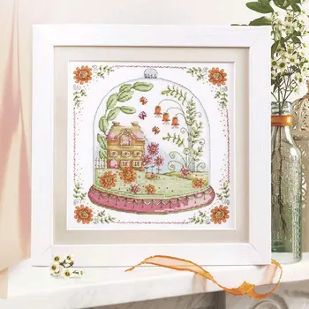 

Fishxx Printed on Canvas DMC Counted Chinese Cross Stitch Kits Cross-stitch set Embroidery Needlework Bottle cabin landscape