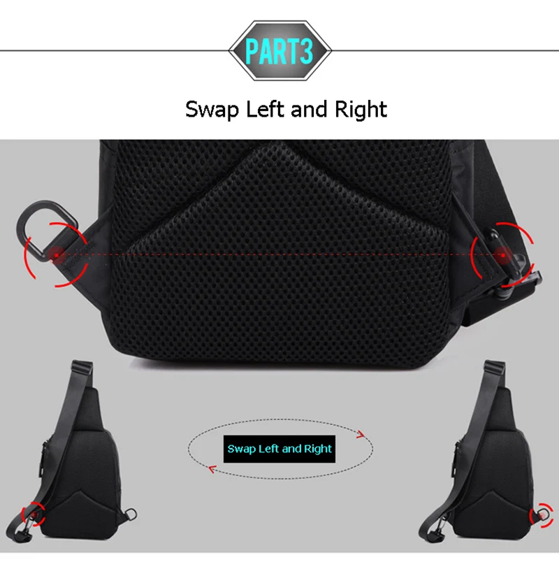 Men Women Backpack USB Charging Oxford Chest Bag Anti Theft Teenager Headphone Hole Night Reflection Design Shoulder Bag BP0221 (18)