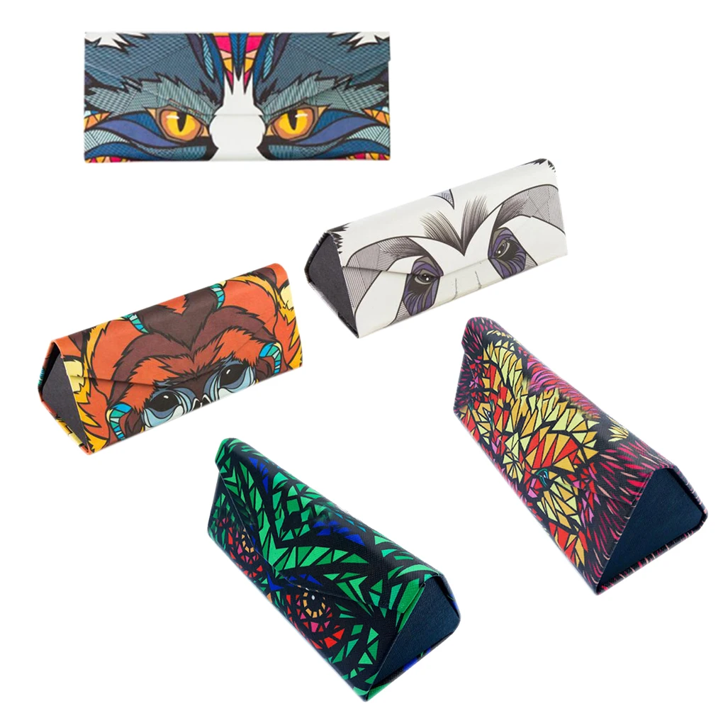 

Foldable Cartoon Animal Pattern Sunglasses Glasses Box Magnetic Eyewear Box Portable Glasses Protective Collector
