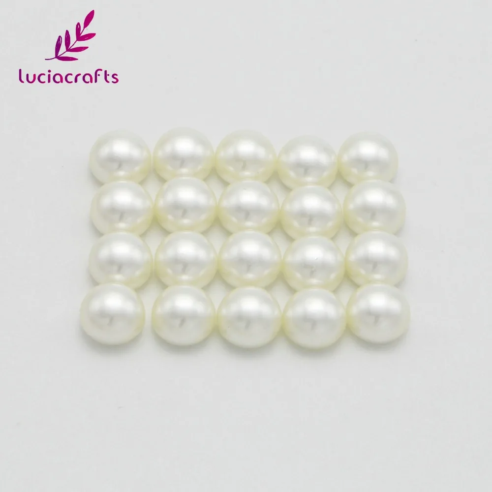 Lucia crafts 8 мм/10 мм/12 мм/14 мм цвет слоновой кости полукруглые бусины с плоской задней стороной имитация жемчуга DIY одежда аксессуары для дизайна ногтей E1201