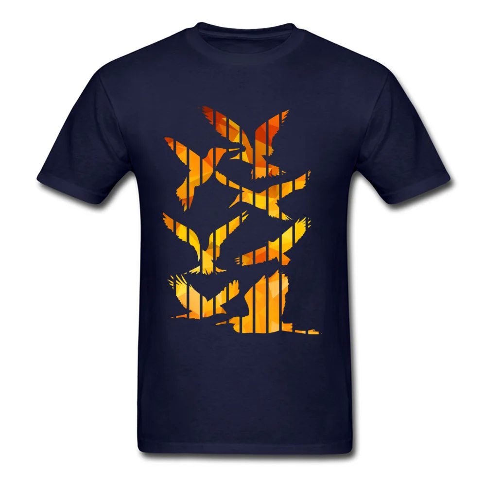 Hot Sale LETS THE BIRDS FREE Family Short Sleeve T Shirts NEW YEAR DAY O Neck Cotton Fabric Tops Shirts for Men T-shirts Custom LETS THE BIRDS FREE navy