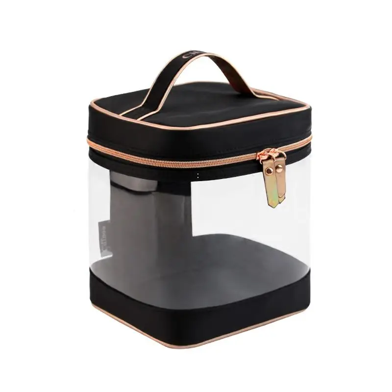 

2019 New Fashion Transparent Cosmetic Bag Travel Organizer Large Capacity Portable PVC Makeup Bag Travel Storage Bag