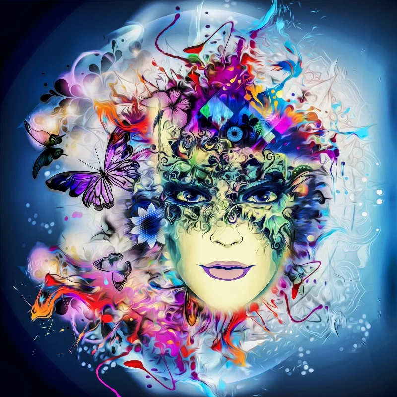 custom print square fabric poster (frame available) female mask PSH19 for wall decor room home decoration | Дом и сад