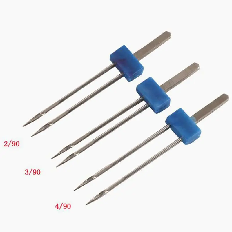 Горячее предложение-3 шт двойные штифты(3 размера смешанные 2,0/90 3,0/90 4,0/90) с 3 шт пазами пинтак прижимная лапка швейная машина Ac