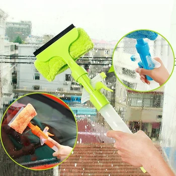 

Multifunction Spray Water Brush Cleaner Glass Cleaning Brush Glass Wiper Window Cleaner With Cloth Pad