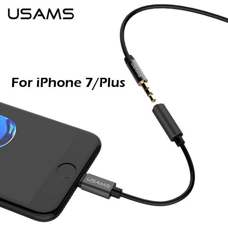 USAMS 3 5mm Headphone Jack Cabo Adapter for IPhone 7 Plus Lighting To 3 5mm Audio