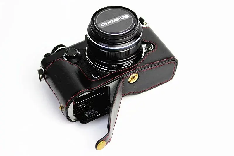 Чехол для камеры из искусственной кожи, сумка на половину корпуса для Olympus Pen-F Pen F PEN-F, сумка для камеры