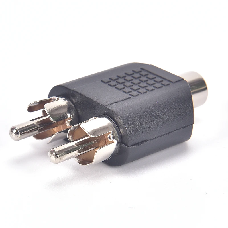 

Y Splitter RCA 3.5 Stereo Female Jack to 2 RCA Male plug Adapter Headphone Y Audio Adapter Converter Audio Video Plug Connctor