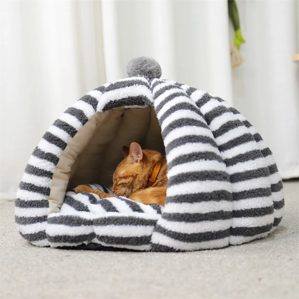 Недорогие кровати для домашних животных, спальный мешок для кошек, теплый зимний белый коврик для кошек, кровать, гнездо для домашних животных, товары для кошек