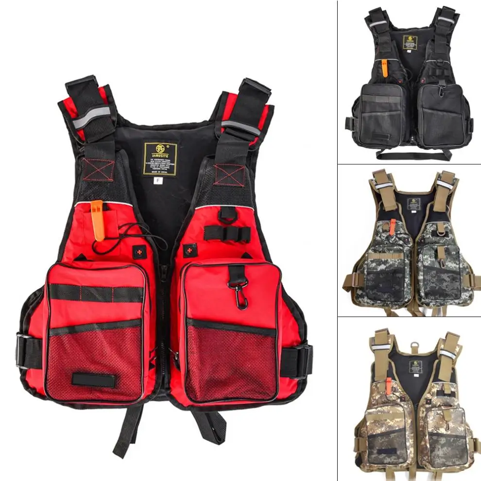 4 Colors Optional Outdoor Sport Adjustable Fishing Life Vest Oxford