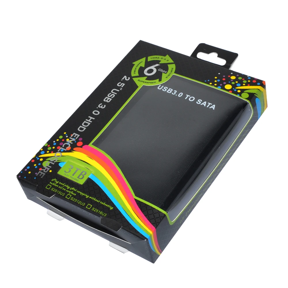 Sunvalley внешний HDD Caddy 2,5 дюйма USB 3,0 на SATA Интерфейс Скорость 6 ГБ/сек. SSD жесткий диск случае Поддержка 3 ТБ жесткий диск