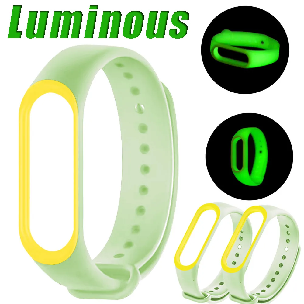 

New Luminous Silicon Soft Wrist Strap Sports Watch Band Replacement For Xiaomi Mi Band 3 Stylish High Quality For Xiaomi L0501