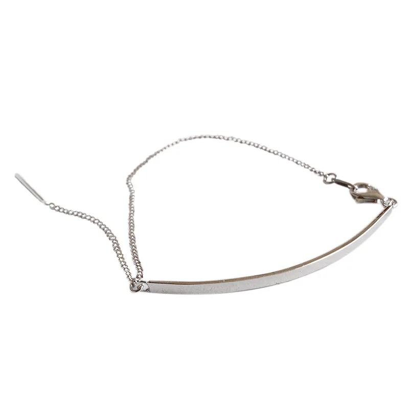 

Simple Geometric Chain Solid 925 Sterling Silver Bracelet