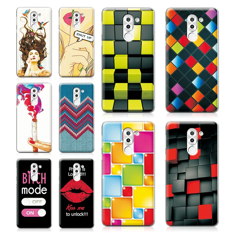 

New Rainbow Grid style Painted Cases FOR Huawei Honor 6X Back Cover Soft Silicon For Huawei Honor 6X 5.5" For Coque Honor6X Capa